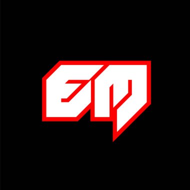 EM logo tasarımı, ilk EM harf dizaynı bilim-kurgu tarzında. EM logosu oyun, esport, teknoloji, dijital, topluluk ya da iş için. E M spor modern Italic alfabe yazı tipi. Tipografi kentsel yazı tipleri.
