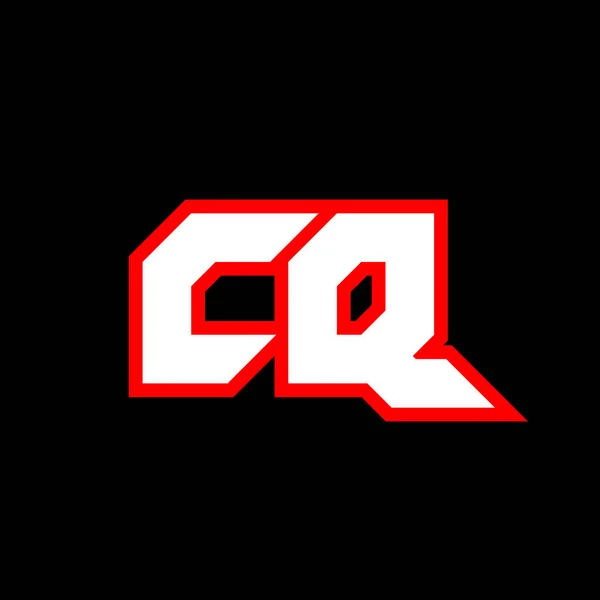 Cqロゴデザイン Sci Fiスタイルの初期Cq文字デザイン ゲーム スポーツ テクノロジー デジタル コミュニティ ビジネス向けのCqロゴ Qは現代イタリア語のアルファベットフォントをスポーツします — ストックベクタ
