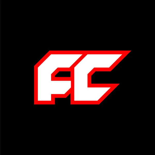 Fc标志设计 最初的Fc字母设计与科幻小说风格 Fc游戏 Esport Technology Digital Community或Business标识 Fc运动现代意大利语字母表字体 地形学城市风格字体 — 图库矢量图片