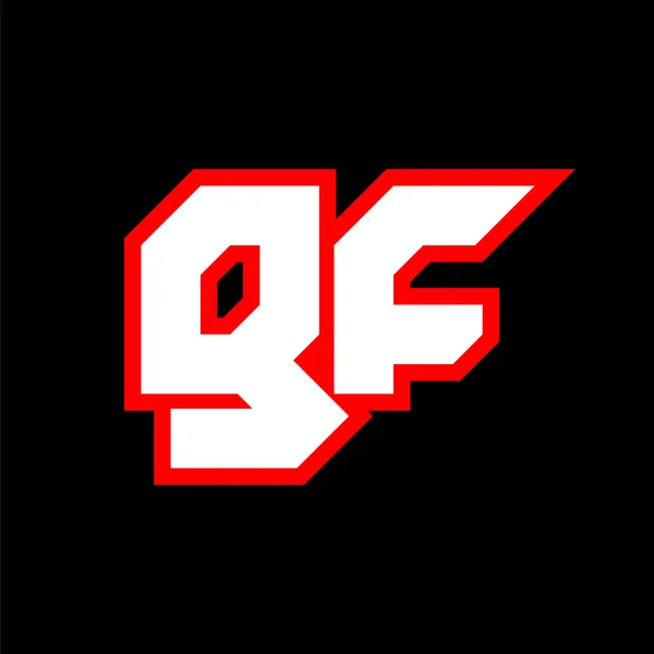Gfロゴデザイン Sci Fiスタイルの最初のGf文字デザイン ゲーム スポーツ テクノロジー デジタル コミュニティまたはビジネスのためのGfロゴ Fは現代イタリア語のアルファベットフォントをスポーツします タイポグラフィ都市型フォント — ストックベクタ