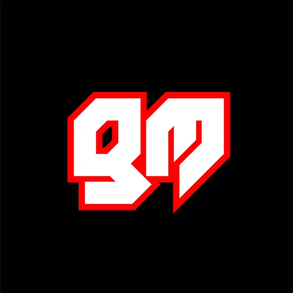 Gmのロゴデザイン Sci Fiスタイルの最初のGmの手紙のデザイン ゲーム スポーツ テクノロジー デジタル コミュニティまたはビジネスのGmロゴ Mは現代イタリア語のアルファベットフォントをスポーツします タイポグラフィ都市型フォント — ストックベクタ