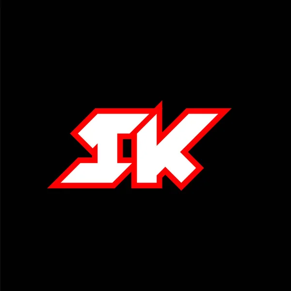Ikロゴデザイン Sci Fiスタイルの初期Ik文字デザイン ゲーム スポーツ テクノロジー デジタル コミュニティまたはビジネスのIkロゴ 私はKスポーツ現代イタリア語のアルファベットフォント タイポグラフィ都市型フォント — ストックベクタ