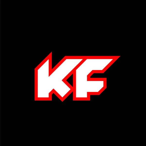 Kfロゴデザイン Sci Fiスタイルの初期Kf文字デザイン ゲーム スポーツ テクノロジー デジタル コミュニティまたはビジネス用Kfロゴ Fは現代イタリア語のアルファベットフォントをサポートしています タイポグラフィ都市型フォント — ストックベクタ