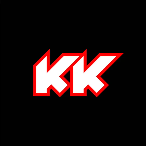 Kk标志设计 Kk字母首创科幻小说风格 用于游戏 Esport Technology Digital Community或Business的Kk标识 K运动现代意大利语字母表字体 地形学城市风格字体 — 图库矢量图片
