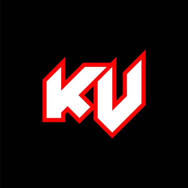 Kvのロゴデザイン Sci Fiスタイルの最初のKvの手紙のデザイン ゲーム スポーツ テクノロジー デジタル コミュニティまたはビジネスのKvのロゴ Vは現代イタリア語のアルファベットフォントをスポーツします タイポグラフィ都市型フォント — ストックベクタ