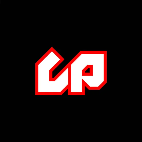 Lpロゴデザイン Sci Fiスタイルの最初のLp文字デザイン ゲーム スポーツ テクノロジー デジタル コミュニティ ビジネス向けのLpロゴ Pは現代イタリア語のアルファベットフォントをスポーツします — ストックベクタ