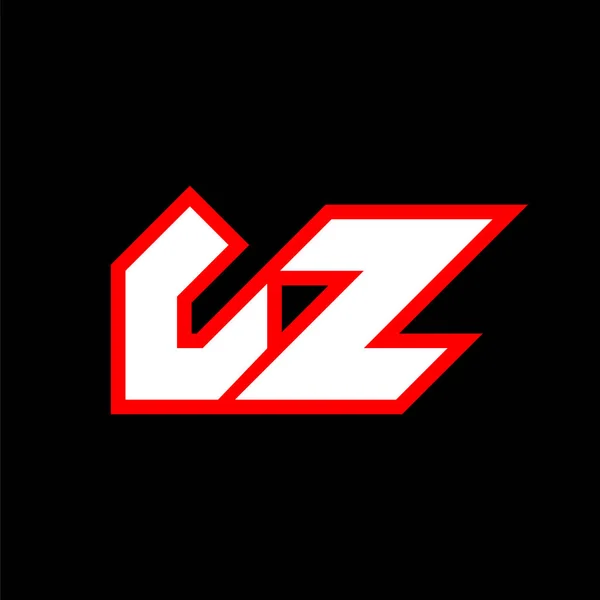 Lz标志设计 Lz首字母设计采用科幻小说风格 用于游戏 Esport Technology Digital Community或Business的Lz标识 Lz运动现代意大利语字母表字体 地形学城市风格字体 — 图库矢量图片