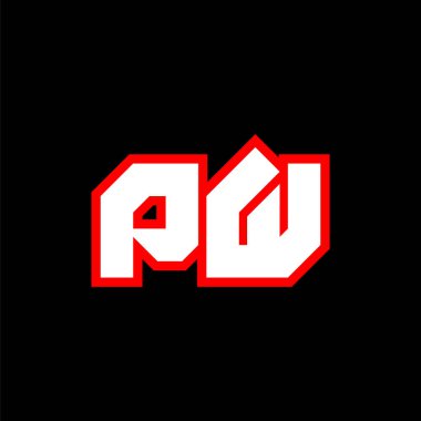 PW logo tasarımı, bilim-kurgu tarzında ilk PW harf tasarımı. Oyun, Esport, Teknoloji, Dijital, Topluluk veya İş için PW logosu. P W spor modern Italic alfabe yazı tipi. Tipografi kentsel yazı tipleri.