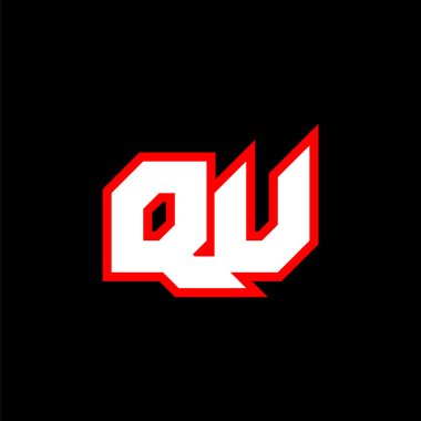 QU logo design, initial QU letter design with sci-fi style. QU logo for game, esport, Technology, Digital, Community or Business. Q U sport modern Italic alphabet font. Typography urban style fonts.	
