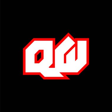 QW logo design, initial QW letter design with sci-fi style. QW logo for game, esport, Technology, Digital, Community or Business. Q W sport modern Italic alphabet font. Typography urban style fonts.	