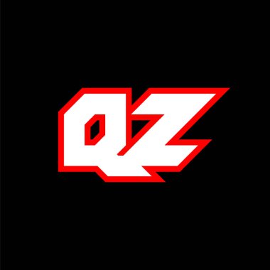 QZ logo design, initial QZ letter design with sci-fi style. QZ logo for game, esport, Technology, Digital, Community or Business. Q Z sport modern Italic alphabet font. Typography urban style fonts.	
