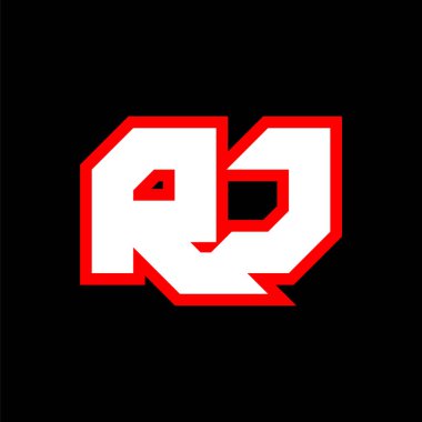 RJ logo tasarımı, bilim-kurgu tarzında RJ harf tasarımı. Oyun, Esport, Teknoloji, Dijital, Topluluk veya İş için RJ logosu. R J modern Italic alfabe yazı tipi ile spor yapıyor. Tipografi kentsel yazı tipleri.
