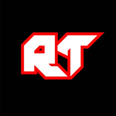 RT logo tasarımı, bilim-kurgu tarzında RT harfi tasarımı. Oyun, Esport, Teknoloji, Dijital, Topluluk veya İş için RT logosu. R T spor modern Italic alfabe yazı tipi. Tipografi kentsel yazı tipleri.