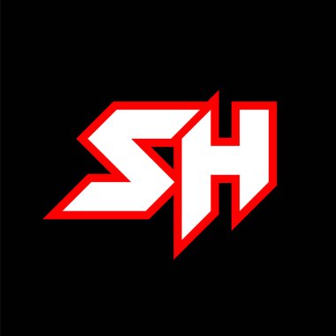 SH logo tasarımı, bilim-kurgu tarzında ilk SH harfi tasarımı. Oyun, Esport, Teknoloji, Dijital, Topluluk veya İş için SH logosu. S H spor modern Italic alfabe yazı tipi. Tipografi kentsel yazı tipleri.