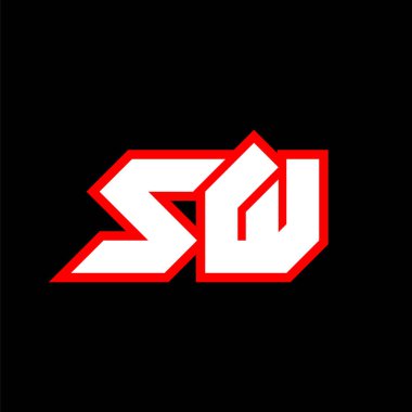 SW logo tasarımı, bilim-kurgu tarzında ilk SW harf tasarımı. Oyun, Esport, Teknoloji, Dijital, Topluluk veya İş için SW logosu. S W spor modern Italic alfabe yazı tipi. Tipografi kentsel yazı tipleri.