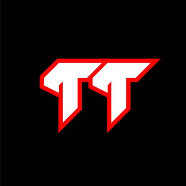 TT logo tasarımı, bilim kurgu tarzında ilk TT harfi tasarımı. Oyun, Esport, Teknoloji, Dijital, Topluluk veya İş için GT logosu. Modern Italic alfabe yazı tipi. Tipografi kentsel yazı tipleri.