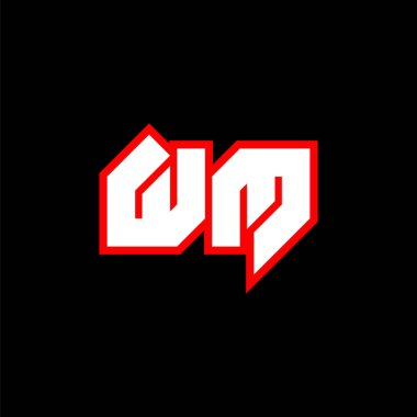 WM logo design, initial WM letter design with sci-fi style. WM logo for game, esport, Technology, Digital, Community or Business. W M sport modern Italic alphabet font. Typography urban style fonts.	