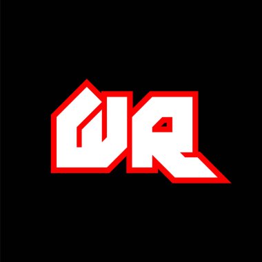 WR logo design, initial WR letter design with sci-fi style. WR logo for game, esport, Technology, Digital, Community or Business. W R sport modern Italic alphabet font. Typography urban style fonts.	