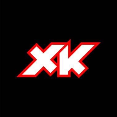 XK logo tasarımı, bilim-kurgu tarzında XK harf tasarımı. Oyun, Esport, Teknoloji, Dijital, Topluluk veya İş için XK logosu. X K spor modern Italic alfabe yazı tipi. Tipografi kentsel yazı tipleri.