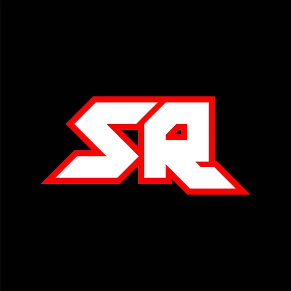 Srロゴデザイン Sci Fiスタイルの初期のSr文字デザイン ゲーム スポーツ テクノロジー デジタル コミュニティまたはビジネスのSrロゴ Rは現代イタリア語のアルファベットフォントをスポーツします タイポグラフィ都市型フォント — ストックベクタ