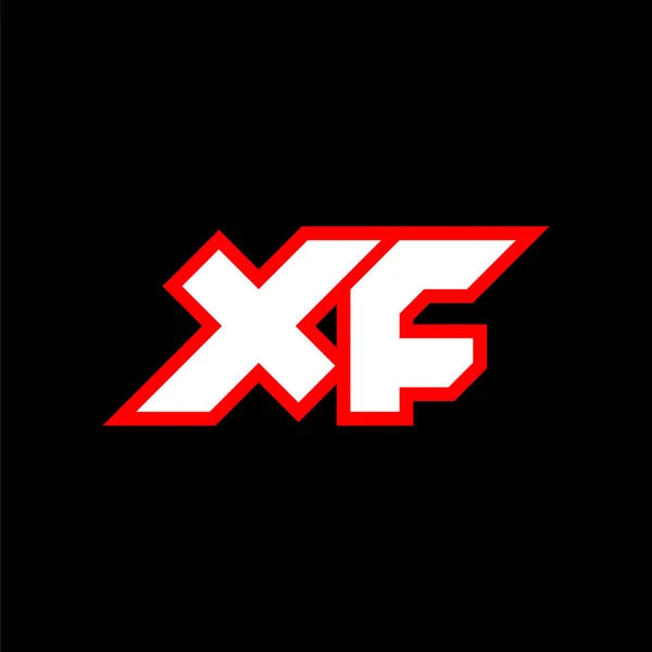 Xf标志设计 Xf字母首创科幻小说风格 Esport Technology Digital Community或Business的Xf标识 F运动现代意大利语字母表字体 地形学城市风格字体 — 图库矢量图片