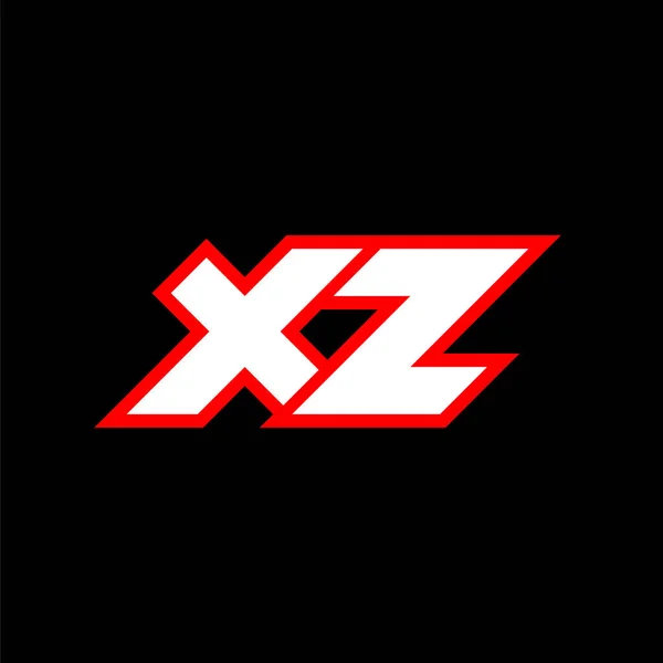 Xz标志设计 Xz字母首创科幻小说风格 用于游戏 Esport Technology Digital Community或Business的Xz标识 Z运动现代意大利语字母表字体 地形学城市风格字体 — 图库矢量图片
