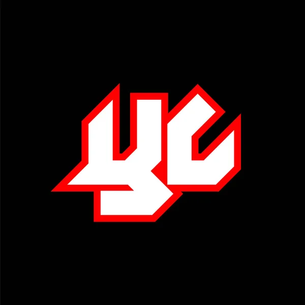 Conception Logo Conception Initiale Lettre Avec Style Science Fiction Logo — Image vectorielle