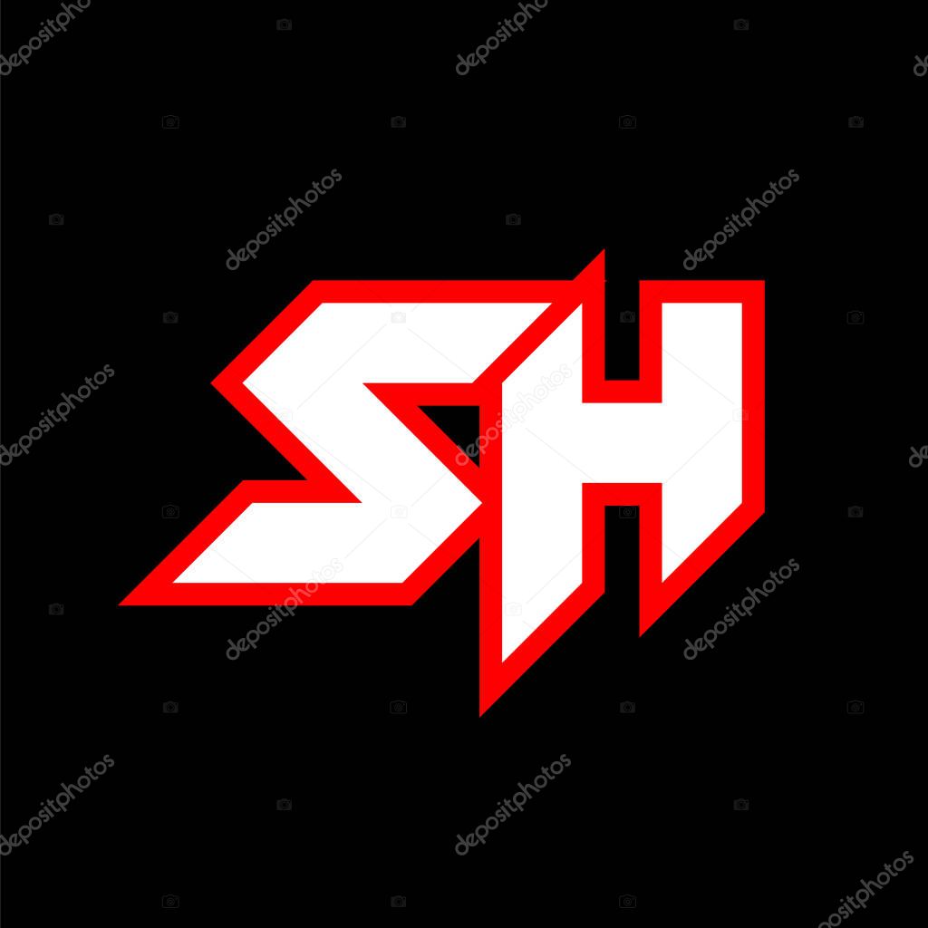 SH logo design, initial SH letter design with sci-fi style. SH logo for game, esport, Technology, Digital, Community or Business. S H sport modern Italic alphabet font. Typography urban style fonts.