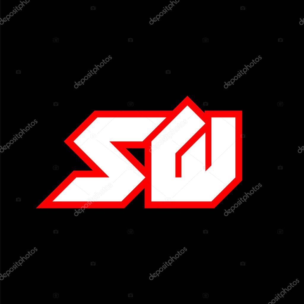SW logo design, initial SW letter design with sci-fi style. SW logo for game, esport, Technology, Digital, Community or Business. S W sport modern Italic alphabet font. Typography urban style fonts.