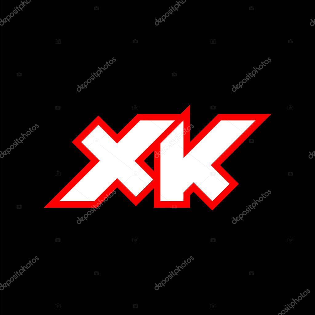 XK logo design, initial XK letter design with sci-fi style. XK logo for game, esport, Technology, Digital, Community or Business. X K sport modern Italic alphabet font. Typography urban style fonts.