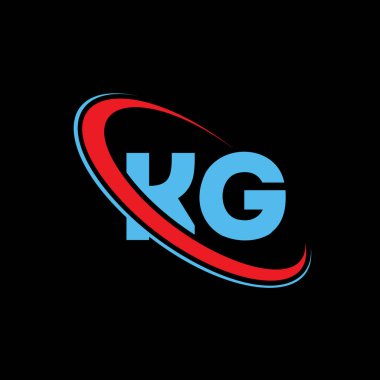 KG harfli logo tasarımı. KG logosu kırmızı ve mavi.