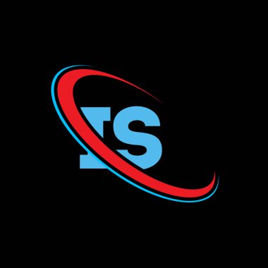 Bu onun harf logosu tasarımı. İlk harf bağlı daire büyük harfli logo kırmızı ve mavi. IS logosu, IS tasarımı
