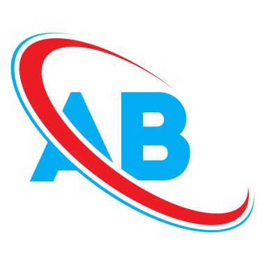 AB Harfi logo tasarımı, AB Mektubu, AB vektörü, AB simgesi ilk harf logosu kırmızı ve mavi, şirketiniz veya şirket kimliğiniz için vektör logo şablonu unsurları.