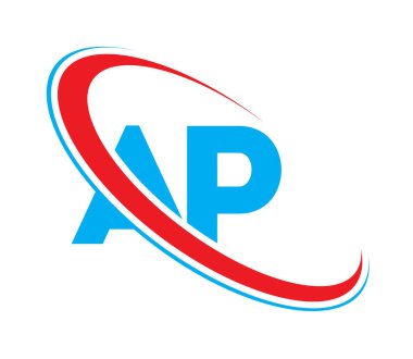 AP Letter logo tasarımı, AP Letter, AP logosu. AP 'nin ilk harf logosu kırmızı ve mavi renkli, Vector logosu iş veya şirket kimliğiniz için şablon elemanları dizayn ediyor.
