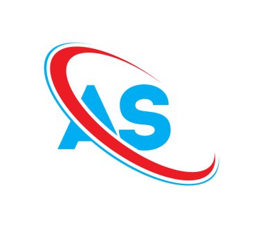 AS Letter logo tasarımı, AS Letter, AS logosu. As ilk harf logosu kırmızı ve mavi, Vector logosu iş veya şirket kimliğiniz için şablon tasarımı elemanları.