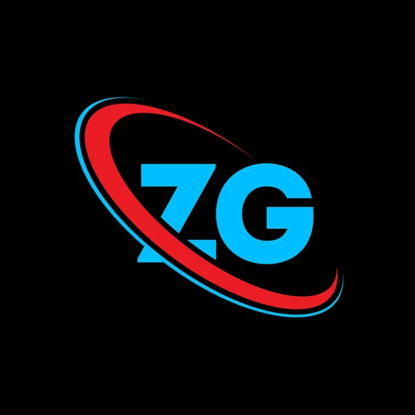 Diseño del logotipo de la letra ZG Z G. Letra inicial ZG círculo