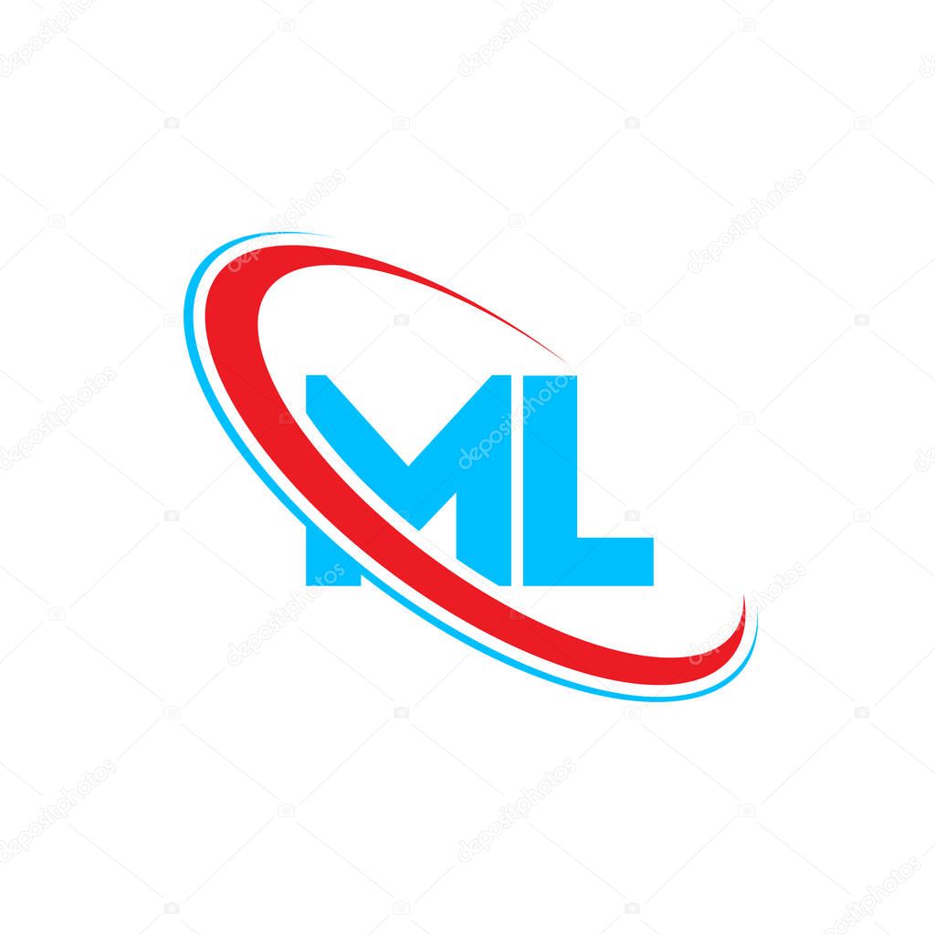 Ml M L Letter Logo Design Initial Letter Ml Linked Circle Upercase Monogram Logo Red And Blue Ml Logo M L Design Premium Vector In Adobe Illustrator Ai Ai