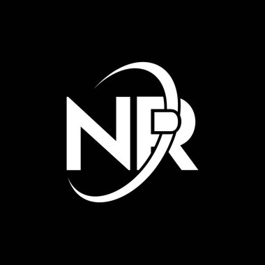 NR Harf Logosu Tasarımı. Baş harfler NR logo simgesi. Soyut harf NR N R minimal logo tasarım şablonu. Siyah Renkli NR Harf Tasarım Vektörü. nr logosu