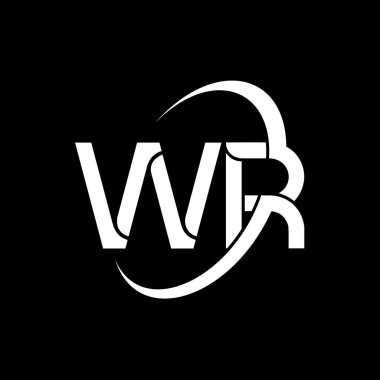 WR Mektup Logosu Tasarımı. Baş harfler WR logo simgesi. Soyut harf WR W R minimal logo tasarım şablonu. Siyah renkli W R Harfi Tasarım Vektörü. wr logosu