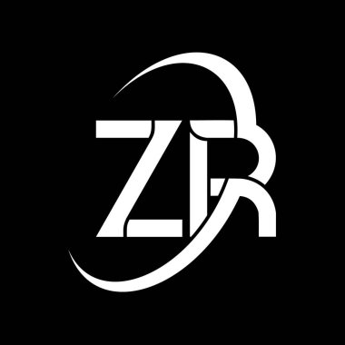 ZR Harf Logosu Tasarımı. Baş harfler ZR logo simgesi. Soyut harf ZR Z R minimal logo tasarım şablonu. Siyah Renkli Z R Harf Tasarım Vektörü. zr logosu