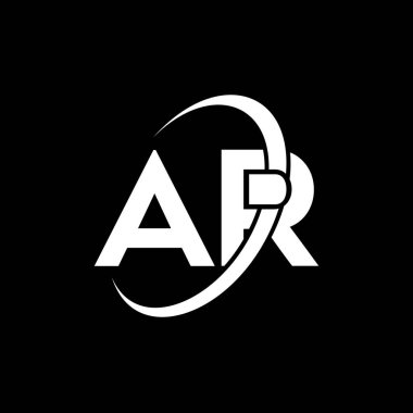 AR Harf Logosu Tasarımı. AR logo simgesinin baş harfleri. Özet harf AR A R minimal logo tasarım şablonu. Siyah renkli bir R Harfi Tasarım Vektörü. ar logosu