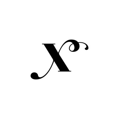 Moda, güzellik ve kaplıca şirketi için X harfli logo tasarımı. X harfi vektör simgesi.
