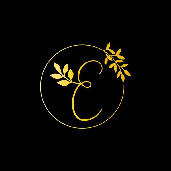 Letra Oro Diseño Del Logotipo Hoja Oro Carta Oro Inicial — Archivo Imágenes Vectoriales