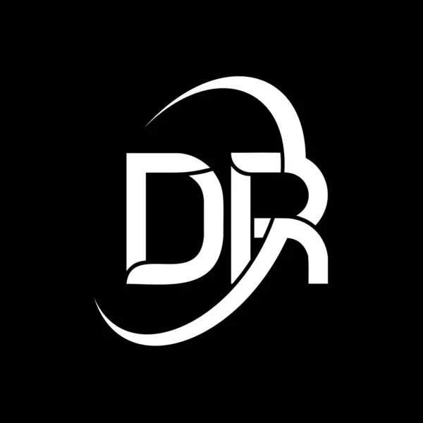 Drレターロゴデザイン 初期文字Drロゴアイコン アブストラクトレターDr R最小ロゴデザインテンプレート ブラックカラーのD Rレターデザインベクトル ドクター — ストックベクタ
