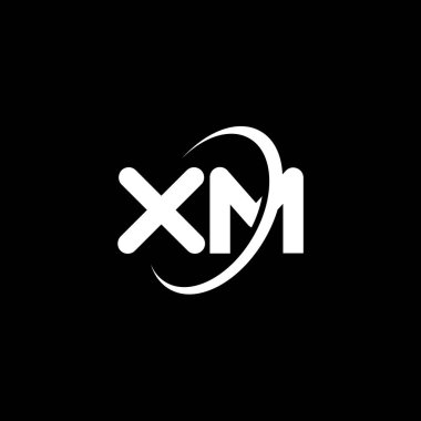 XM X M harfli logo tasarımı. İlk harf XM bağlı daire büyük harf monogram logo beyaz renk. XM logosu, X M tasarımı. xm, x m