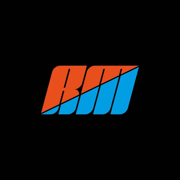 Turuncu Mavi Harfli Logo Siyah Arkaplanda Harf Logosu Tasarımı Yaratıcı — Stok Vektör