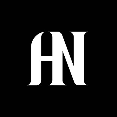 An A N harfli logo tasarımı. İlk harf AN bağlı halka büyük harf monogram logo beyaz renk. A logosu, A N tasarımı. Bir, bir.