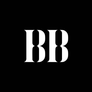 BB B harfli logo tasarımı. Baş harf BB büyük harf monogram logo beyaz renk. BB logosu, B B tasarımı. BB, B B