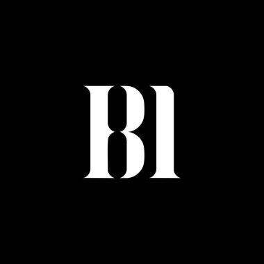 BB harfi logo tasarımı. İlk harf BI büyük harf monogram logo beyaz renk. BBI logosu, B I tasarımı. BBI, B I