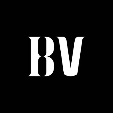 BV B V harfli logo tasarımı. İlk harf BV büyük harf logo beyaz renk. BV logosu, B V tasarımı. BV, B V
